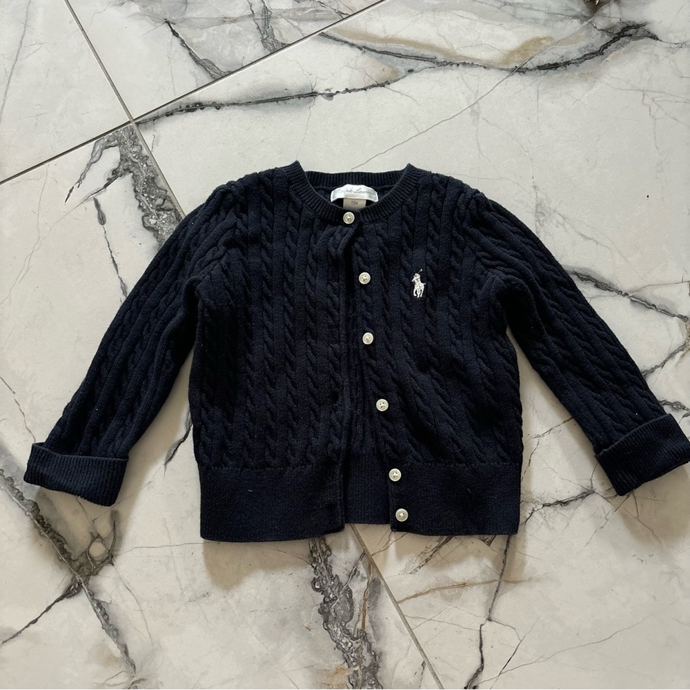 Ralph Lauren Black Kids Cable Knit Cardigan